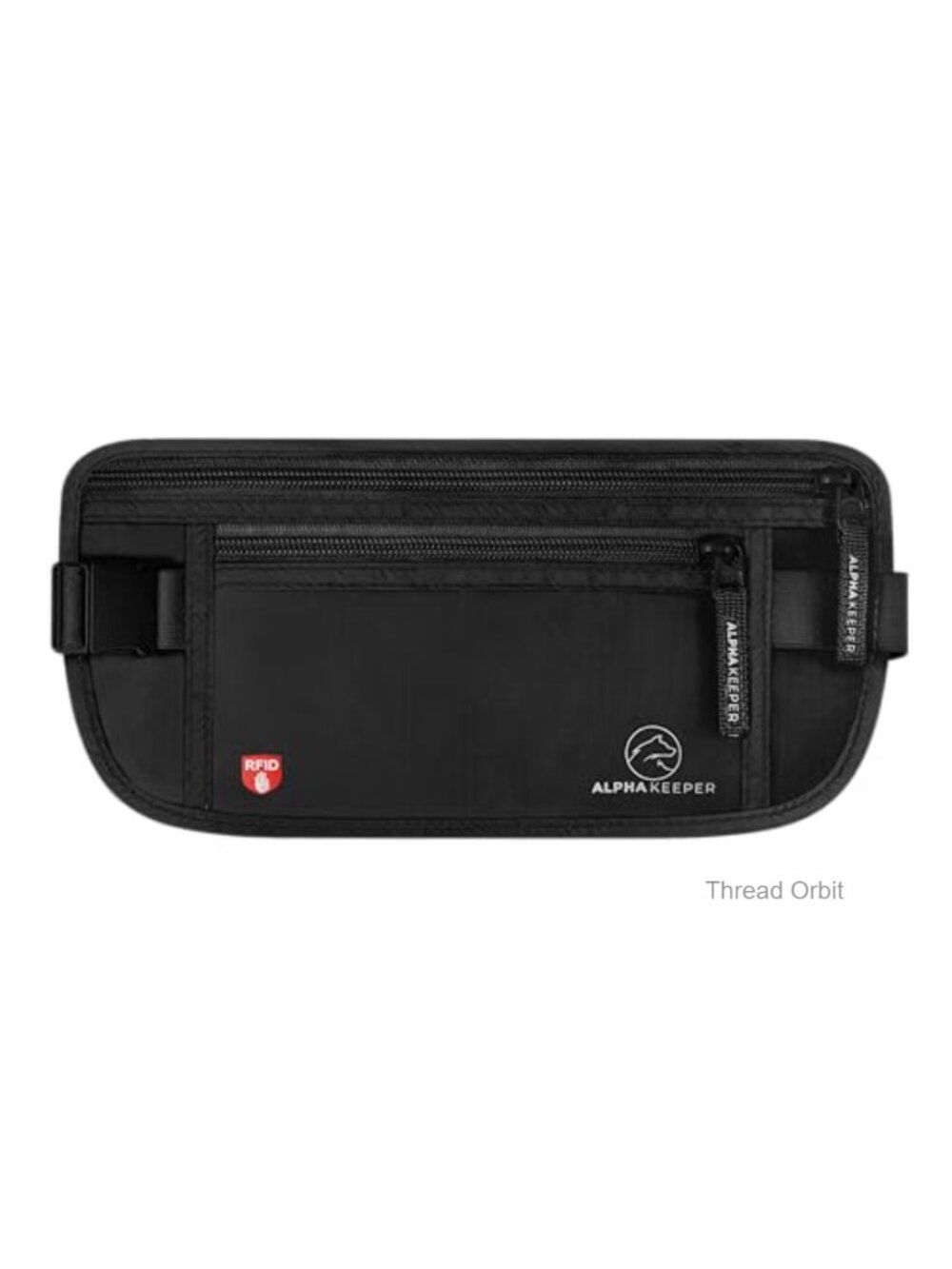 RFID Blocking Travel Money Belt Hidden Passport Holder 0.2in Thin Waist Pouch